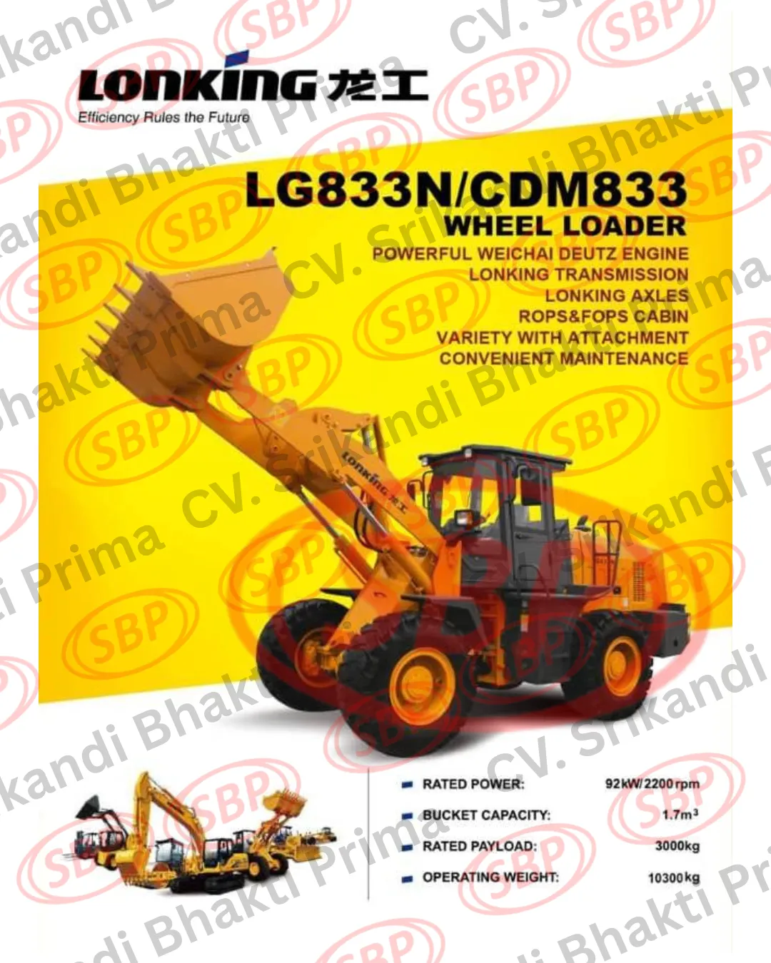 LONKING WHEEL LOADER CDM 833