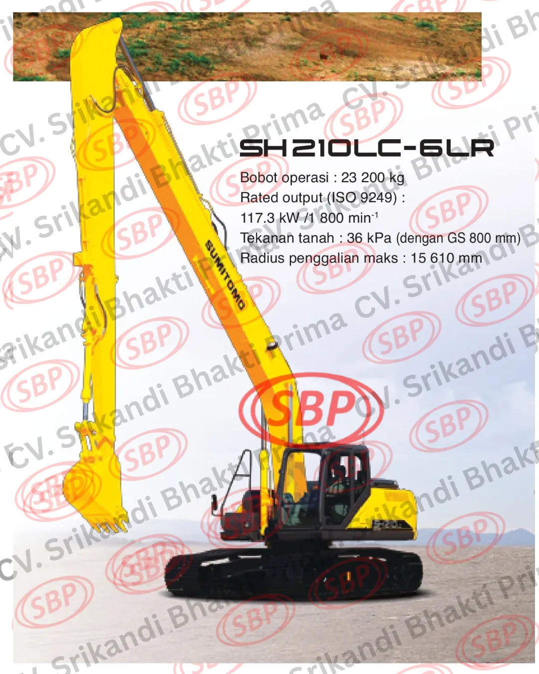 LONG ARM EXCAVATOR SUMITOMO SH210LC-6LR