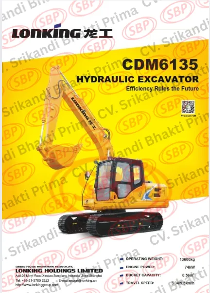HYDRAULIC EXCAVATOR LONKING CDM6135