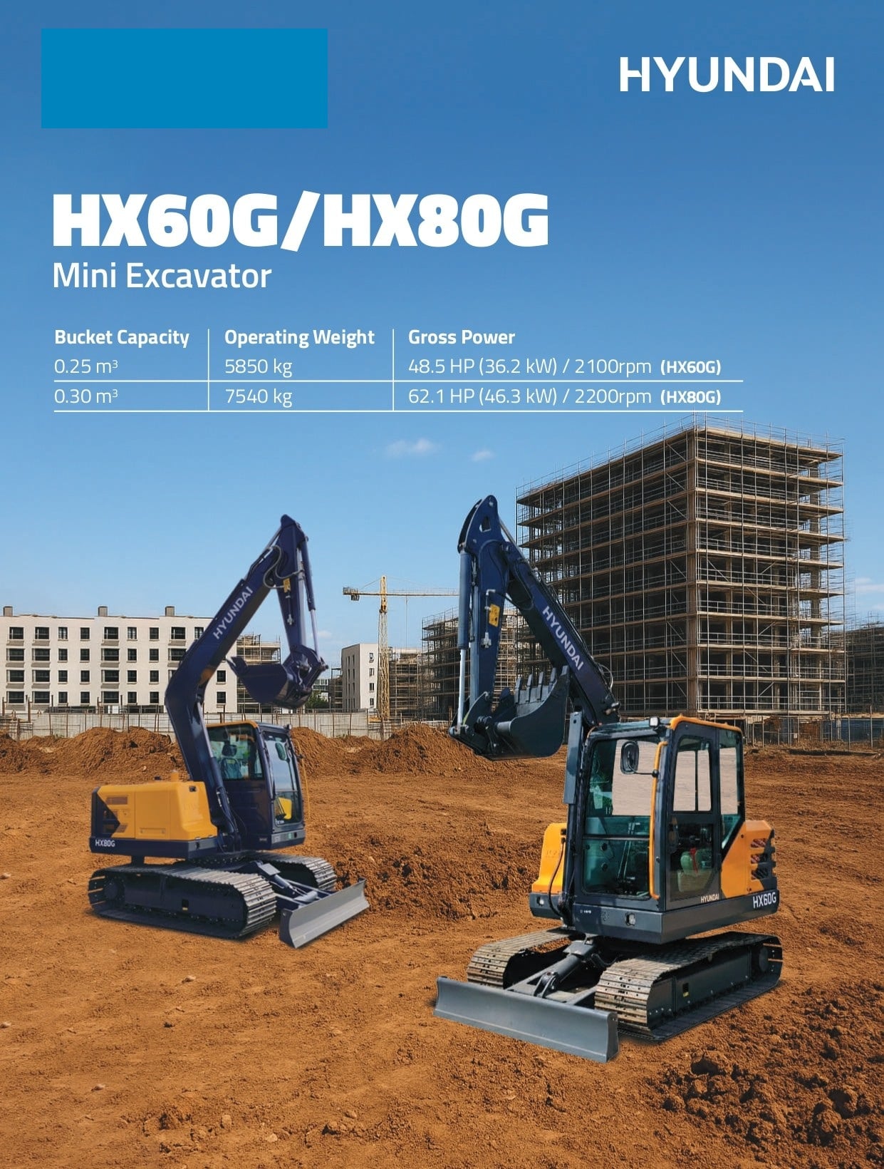 MINI EXCAVATOR HYUNDAI HX60G
