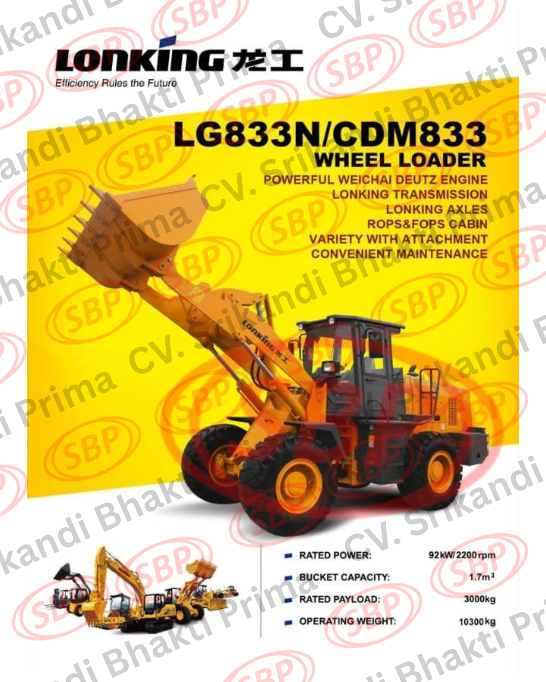 WHEEL LOADER LONKING CDM833
