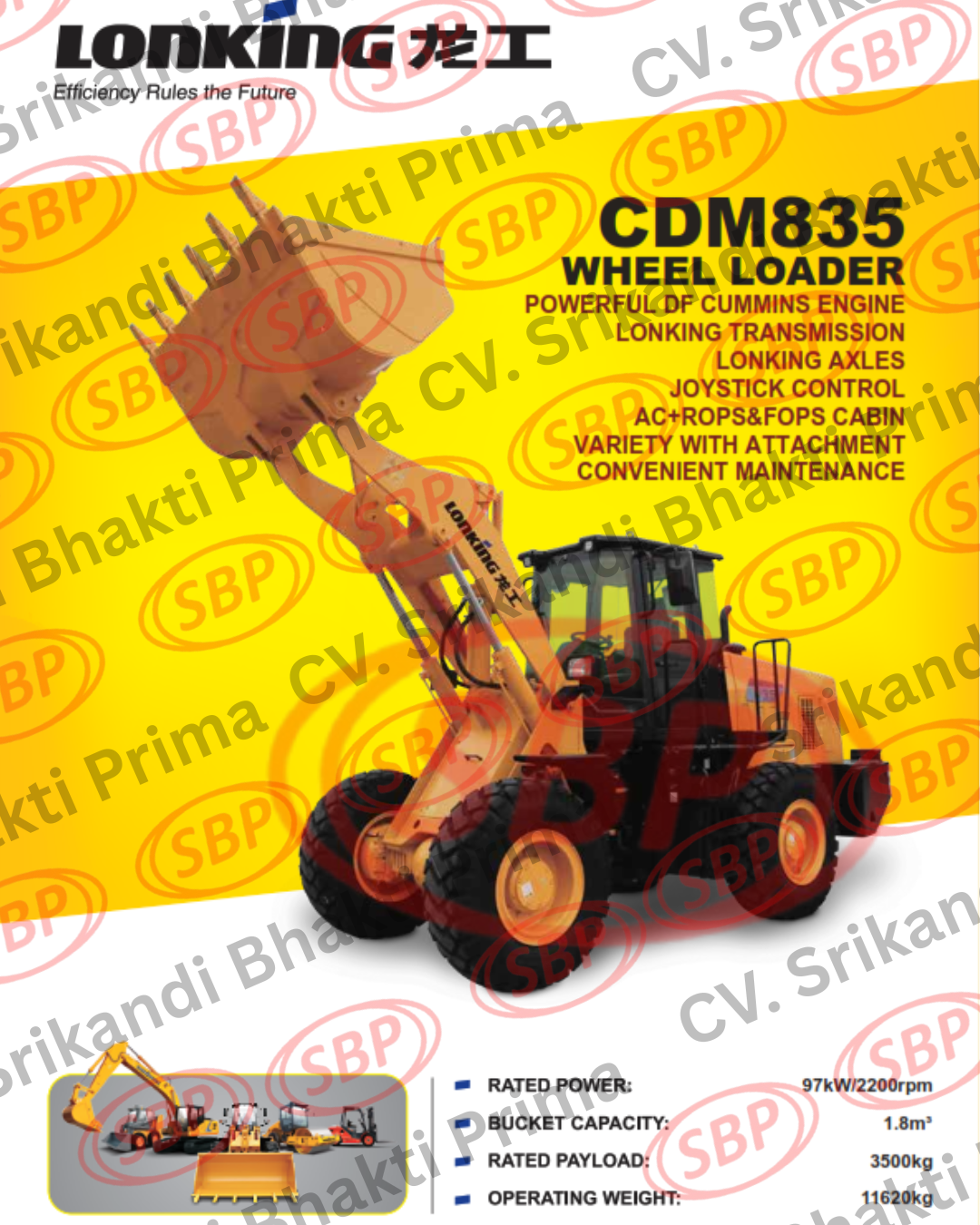 LONKING WHEEL LOADER CDM835