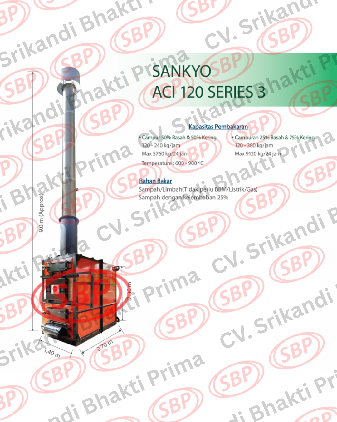SANKYO INCINERATOR ACI 120 SERIES 3