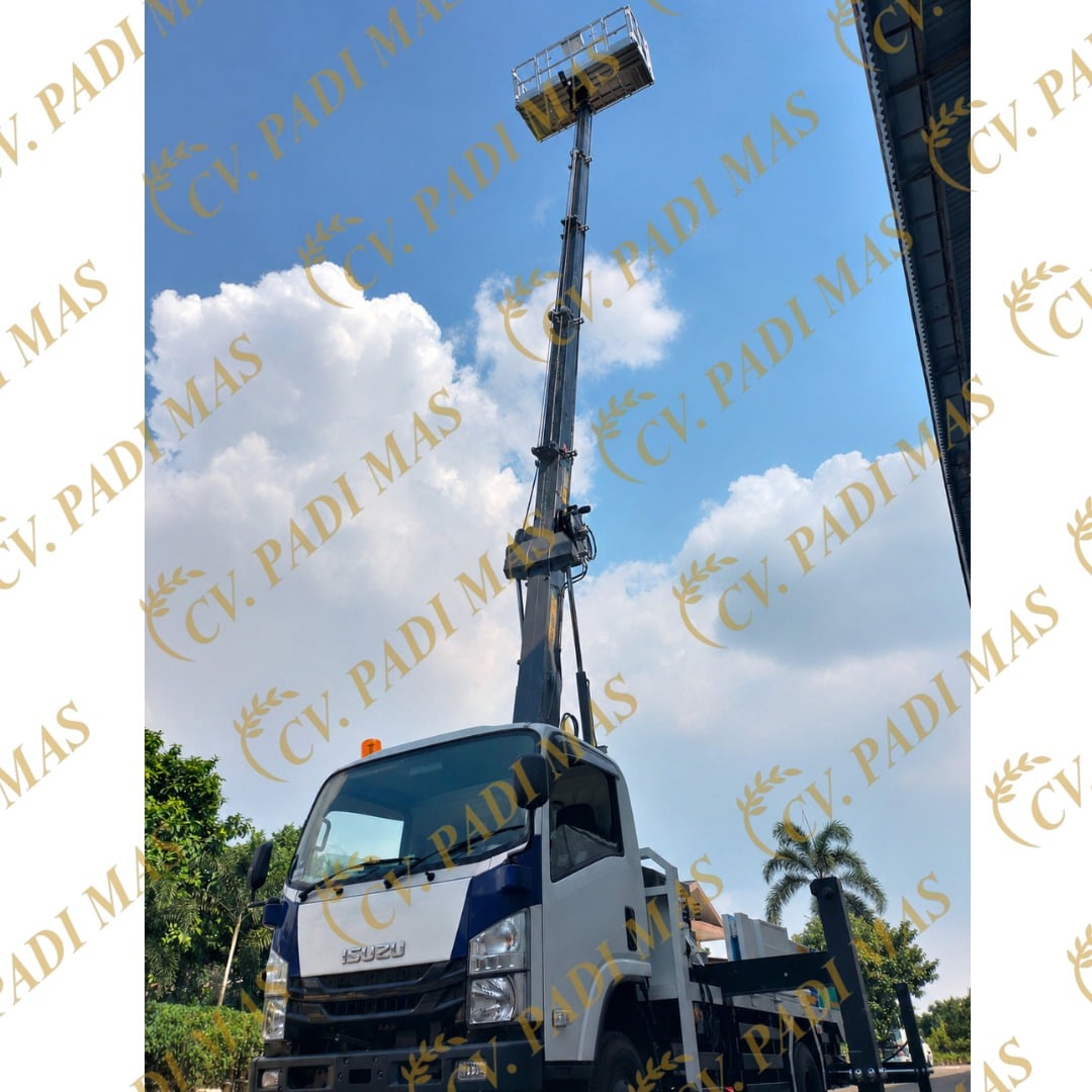 AERIAL WORKING PLATFORM TELESCOPIC 18 METER KENDARAAN ISUZU NMR