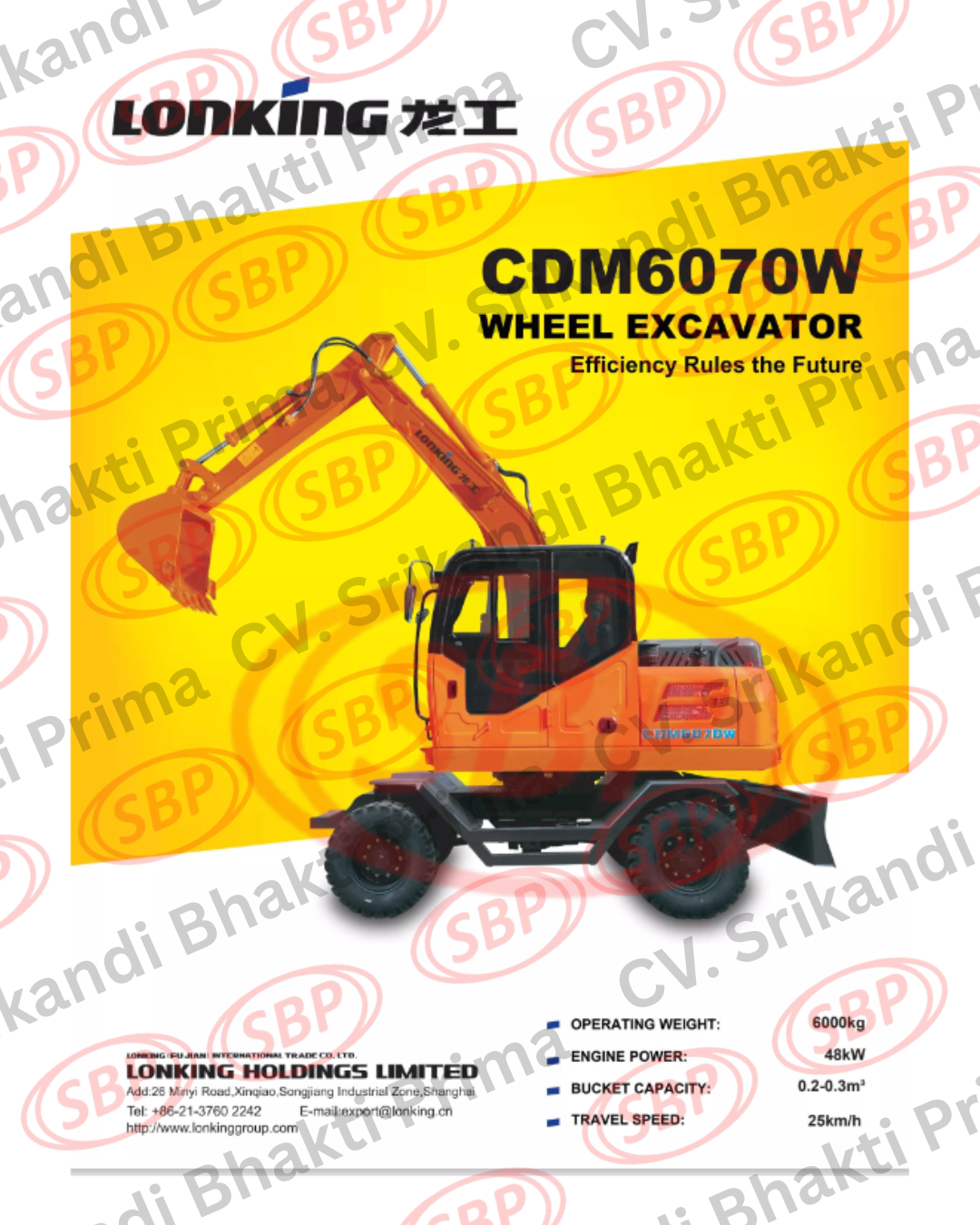 WHEEL EXCAVATOR LONKING CDM6070W MAINTENANCE 4000 HM