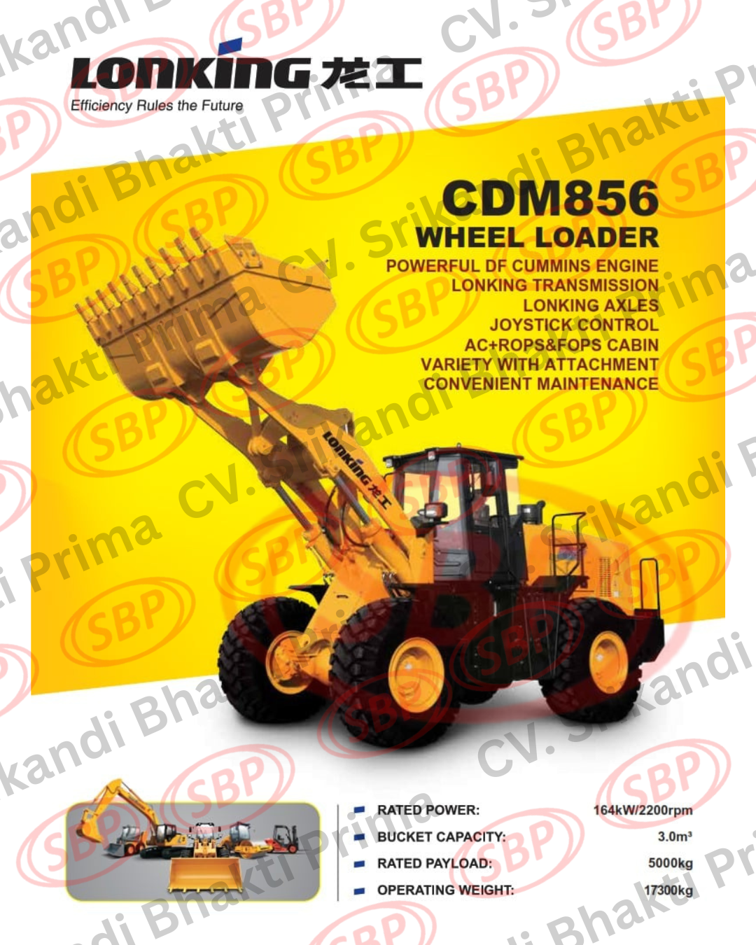 LONKING WHEEL LOADER CDM 856 ZF PAKET SPAREPART + MAINTENANCE 2000 HM