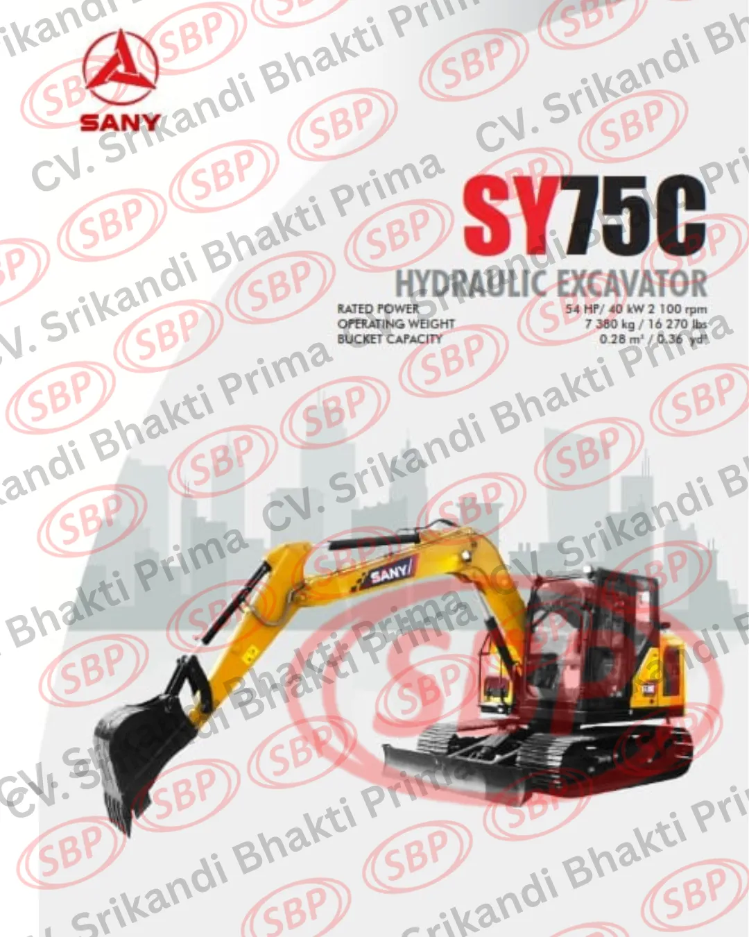 HYDRAULIC EXCAVATOR SANY SY75C