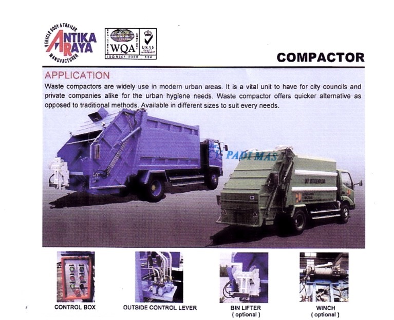 TRUK COMPACTOR SAMPAH 6 M3 - 136 HDX 6.8 PTO HINO