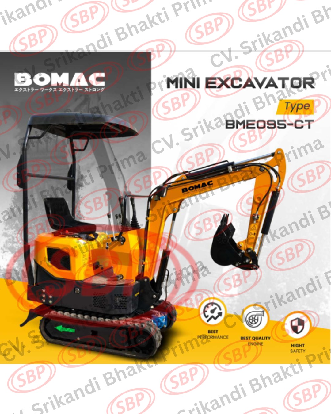 MINI EXCAVATOR BOMAC BME095-CT