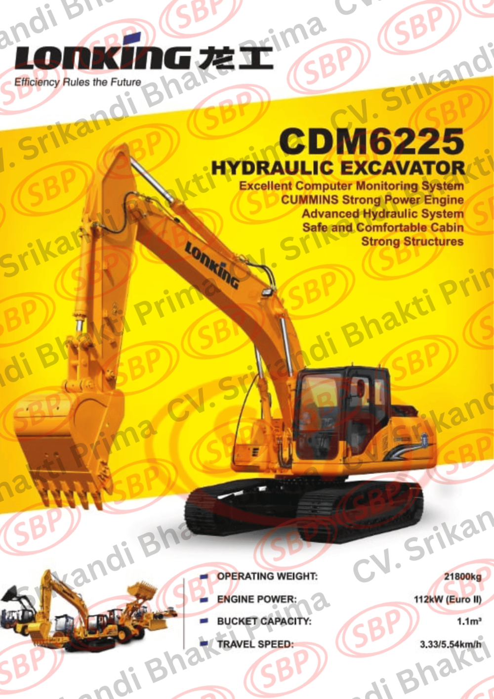 HYDRAULIC EXCAVATOR LONKING CDM 6225 PAKET MAINTENANCE 2000 HM